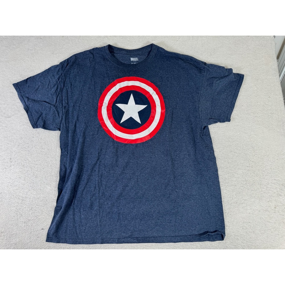 Marvel Captain America Shield T-Shirt Mens 2XL Navy Blue Good Graphic Tee